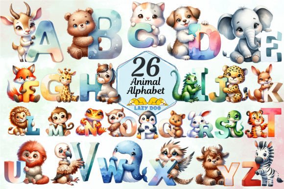 Animal Alphabet Sublimation Collection: Creative Design Applications