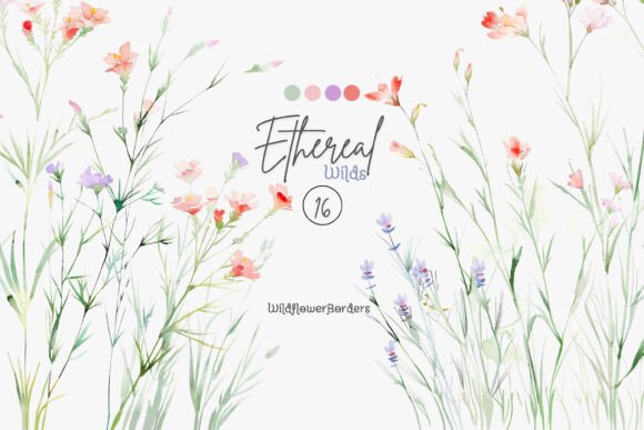Capturing Ethereal Charm with Watercolor Wildflower Borders