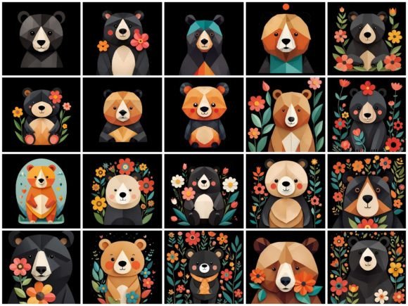 Charming Baby Bear Woodland Art for Your Projects