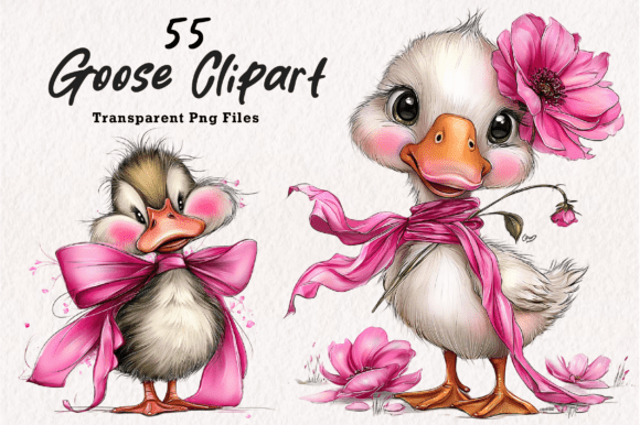 Coquette Goose Clipart PNG: Playful Design Assets for Modern Creatives