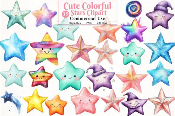 Cute Colorful Watercolor Stars Clipart: A Designer's Guide