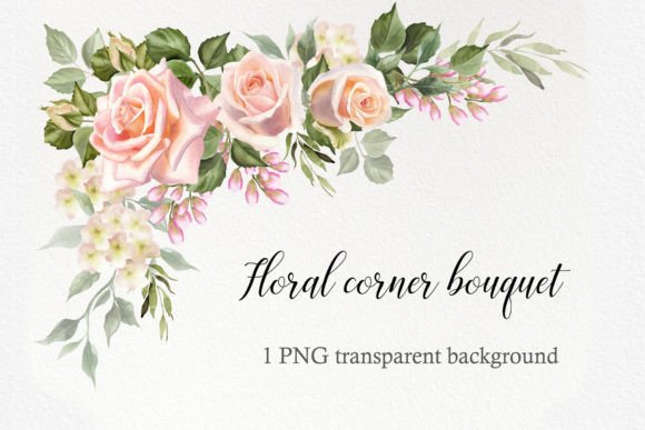 Elevate Your Designs with a Watercolor Floral Corner Border PNG