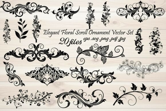 Elevate Your Designs with Floral Scroll Ornaments