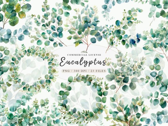 Eucalyptus Bundle: A Versatile Clipart Collection for Modern Design