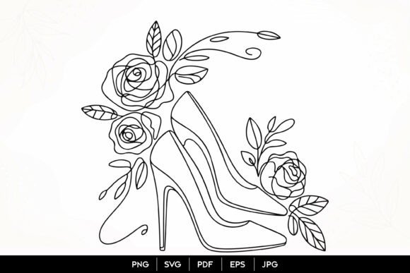 Floral High Heel Line Art SVG: A Designer’s Elegant Essential