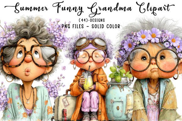 Summer Funny Grandma Clipart: Add Whimsy to Your Projects