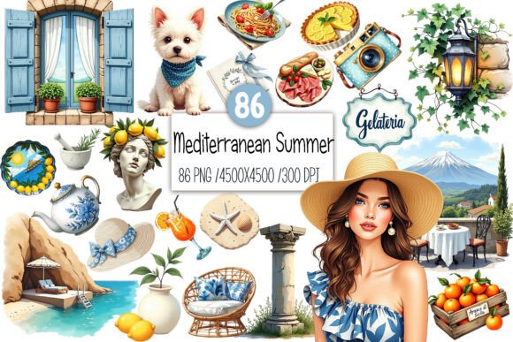 Summer Mediterranean Clipart: Your Ticket to Coastal Charm