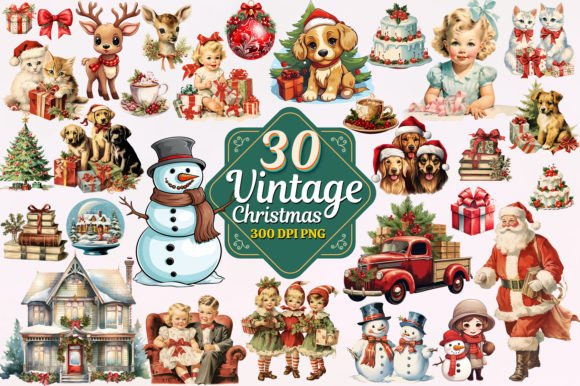 Timeless Holiday Charm: Using Vintage Christmas Watercolor Clipart