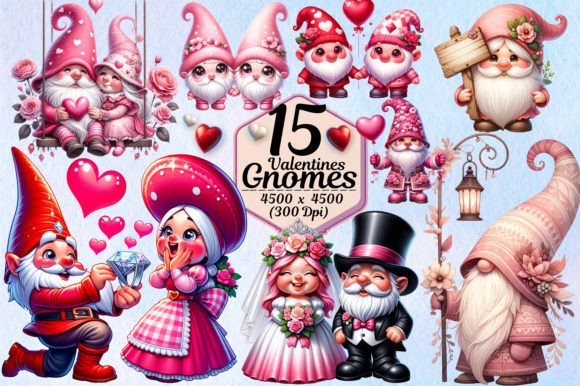 Valentine's Day Gnome Couple Sublimation: Whimsical Designs for Your Projects