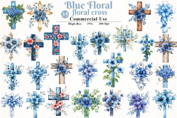 Watercolor Blue Floral Cross Clipart: A Designer's Guide