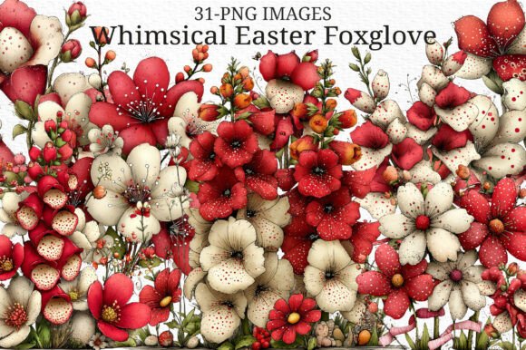 Whimsical Easter Foxglove Clipart: A Designer's Spring Toolkit