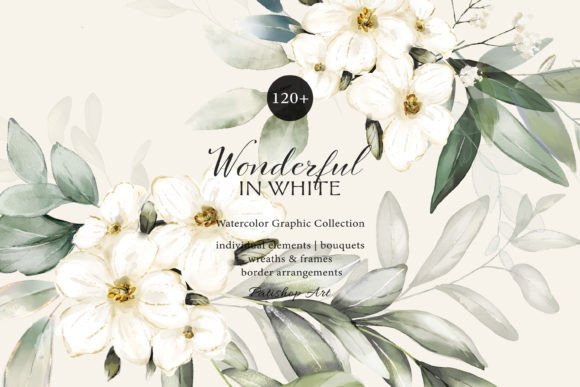 Wonderful in White: The Watercolor White Flowers & Greenery Set